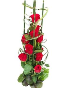 Gorgeous arrangement of red roses
